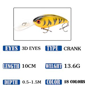 Crankbait da Pesca in <span class=keywords><strong>Mare</strong></span> Profilo Largo 10cm, Esca Dura da Lancio Lungo 14g, Materiali Sintetici <span class=keywords><strong>per</strong></span> Bass, Attrezzatura da Pesca all'Ingrosso - Product Image 3