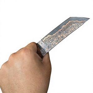 Cuchillo de Hoja Fija de Acero Damasco y Cobre con Mango de Madera, Personalizable, para Caza, Camping y Supervivencia - Product Image 2