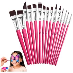 Ensemble de 15 pinceaux de <span class=keywords><strong>peinture</strong></span> pour le <span class=keywords><strong>visage</strong></span> pinceaux d'artiste pour <span class=keywords><strong>peinture</strong></span> acrylique aquarelle à l'huile <span class=keywords><strong>gouache</strong></span> pour le corps et le <span class=keywords><strong>visage</strong></span> - Product Image 1