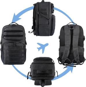 Sac à dos tactique en jean 17 pouces pour ordinateur portable, approuvé TSA, résistant à l'eau, avec poches Molle et fermetures éclair, pour hommes, travail, voyage, camping - Product Image 6