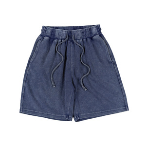 <span class=keywords><strong>Pantalones</strong></span> <span class=keywords><strong>Cortos</strong></span> de Punto Waffle Lavados Estilo Old Money para Hombre, Corte Holgado, Cintura Elástica con Cordón, Retro Y2K, Streetwear, Casuales de Verano - Product Image 4