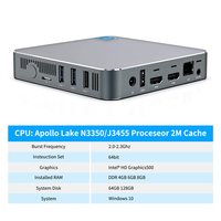 Mini PC AK7 2022 con Carcasa Metálica, J4125/N3350/J3455, con Win10 8GB 128GB, 4GB 64GB, con Ventilador, 4K, Linux, para Juegos y Proyectos