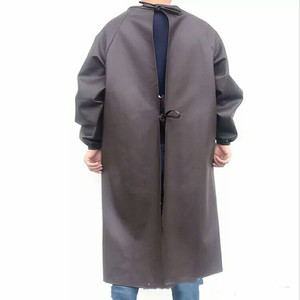 Overoles <span class=keywords><strong>de</strong></span> cuero para adultos Cuero impermeable y aceitoso <span class=keywords><strong>de</strong></span> manga larga Antidesgaste Delantal gordo Delantales - Product Image 6