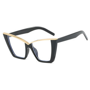 Gafas de moda para mujer, filtro de luz azul, Ojo de gato de gran tamaño, Pc, Oro Verde, <span class=keywords><strong>Optica</strong></span> 2025 - Product Image 3