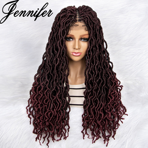 Jennifer Factory Direct Sale Wet <span class=keywords><strong>Curls</strong></span> Human Hair Weaves Bundles Peruvian and Brazilian Box Braided Wigs Lace Front - Product Image 4