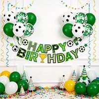 Kit de guirlande de ballons d'anniversaire sur le thème du football, ballons en forme de trophée et de chiffres pour la décoration de fête d'anniversaire sportive pour enfants