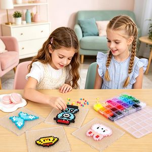 AJB Perles thermocollantes de 5 mm, modèle de perles en forme de dessin animé pour planche à perles, accessoire de bricolage, plus de 40 motifs, prend en charge les kits de thèmes personnalisés OEM ODM - Product Image 1