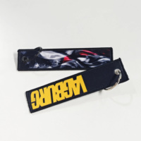 Pas de minimum Sublimation Double face chaîne tissu Logo personnalisé étiquette broderie tissé Patch porte-clés porte-clés Anime Fans mousquetons