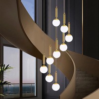 Lustre rotatif minimaliste moderne nordique plafonnier Duplex pour hôtel Loft appartement Villa escalier ouvert-lampes suspendues