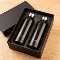 Ensemble de 3 pièces en acier inoxydable avec logo personnalisé : Bouteille isotherme, Gobelet et Tasse à café – Cadeau d'entreprise en coffret
