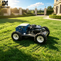 Tondeuse à gazon RC industrielle autopropulsée 4 temps, 9 CV, télécommandée, portée 500 m, 4x4, sur chenilles