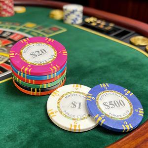 Juego de Fichas de Póker de Arcilla Montecarlo - Alta Denominación, Imagen Personalizada, Ecológicas, 39 mm, No Tóxicas, Duraderas, Estilo Monte Carlo - Product Image 1