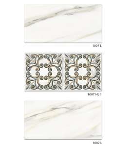 Azulejos decorativos para pared de baño con diseño de flores en colores amarillo y rosa de 30x60cm - Product Image 6