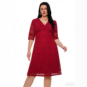 Nuovi <span class=keywords><strong>abiti</strong></span> <span class=keywords><strong>da</strong></span> sera europei e americani per <span class=keywords><strong>donne</strong></span> curvy, <span class=keywords><strong>abiti</strong></span> in pizzo per ragazze plus-size, vendita all'ingrosso - Product Image 4