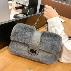 Moderne Ins Damen handtaschen Soft Borse Donna Tracolla Hot Selling Winter Plüsch Handtaschen