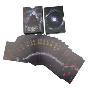 Naipes de Póker de Plástico PVC Negro, Personalizados con Logotipo, de Alta Calidad, Creativos, Duraderos, Impermeables y Suaves - Product Image 1