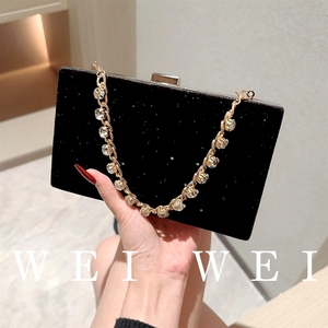 Nouvelles pochettes de soirée, sacs de dîner scintillants, boîte noire, chaîne à eau, petit <span class=keywords><strong>sac</strong></span> carré pour mondaine, robe de soirée - Product Image 2
