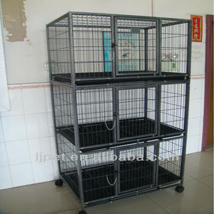 D192A-3F,โรงงานโดยตรงสแควร์หลอดกรงสุนัขขนาดใหญ่,3ชั้นกรง,กรงสุนัขในเชิงพาณิชย์ - Product Image 2