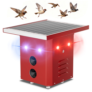 Répulsif à ultrasons solaire pour oiseaux 2025, dispositif de dissuasion pour animaux avec lumière stroboscopique bleue et rouge pour jardin, ferme et étang à poissons - Product Image 2