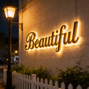 Enseigne LED personnalisée KONCEPT pour extérieur, enseigne murale lumineuse 3D, lettres en métal rétroéclairées, enseigne commerciale 3D, logo - Product Image 4