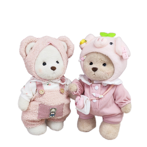 Muñeco de peluche de oso Lina mediano de 30cm con lindo traje maorí de dibujos animados ropa rosa y accesorios en Stock para cosas de felpa - Product Image 1