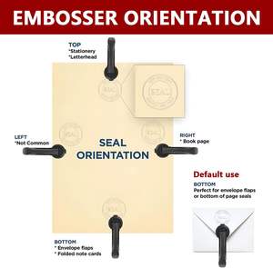 Timbre à embosser personnalisé avec logo - Sceau en acier portable à main pour l'artisanat, les mariages, les cadeaux d'entreprise et l'embossage de livres de bibliothèque - Product Image 6