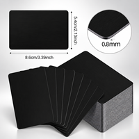 Cartes de visite vierges en aluminium anodisé de qualité supérieure 86x54mm, épaisseur 0,8mm, noir et bleu, pour gravure laser, cadeaux VIP