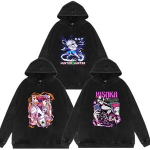 Sweat-shirts à capuche personnalisables en coton lavé, style Hunter GON FREECSS Killua Zoldyck Hisoka, pour femmes et hommes, thème anime - Product Image 1
