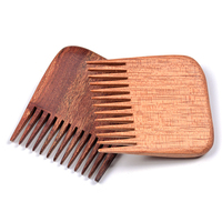 Peigne à barbe en bois à dents larges, mini, personnalisé avec logo OEM, vente en gros par Dongmei Manufacture