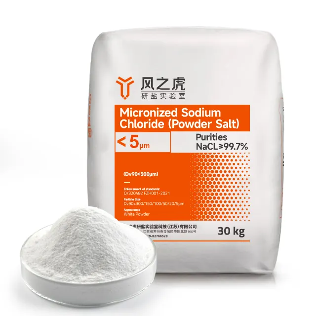 Fabricante de sal industrial suministrado directamente 5 micrones sal industrial en polvo sal batería grado electrónico