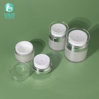 Pot en plastique sans air à double paroi blanc YAN Packaging, 15g, 30g, 50g, recyclable, en acrylique, pour crème pour le visage, fond de teint liquide, soin de la peau