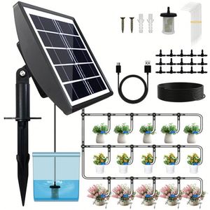 Solar Auto Irrigation System Kit Indoor Outdoor Automatic Self Watering System for Garden Green House Balcony Plants Plastic - Product Image 1