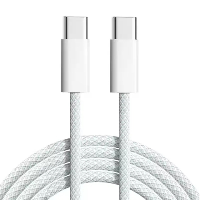 High Quality 3.3FT 1M Length USB C to USB C Braided Cable Type C Charging Data Cable for Iphone 17 16 15 Series Phones