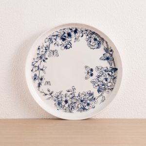 Juego de vajilla azul y blanco vintage con estampado floral de mariposas, plato y tazón para el hogar, cocina, hotel, recuerdo de boda, venta al por mayor - Product Image 2