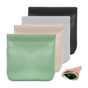 Sacs à bijoux en cuir d'agneau de luxe avec logo personnalisé, pochettes pour pendentifs en PU, sacs à fermeture automatique, pochettes portables - Product Image 5