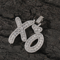 Novedad 2022 en Tendencia: Collar con Colgante XO Brillante, Colgante de Letra CZ, Amuleto XO Hugs Kisses Estilo Hiphop, Joyería para Raperos