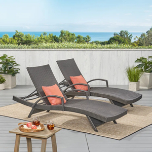Dwoo alta calidad gris ocio Patio piscina sillas modernas duraderas PE mimbre <span class=keywords><strong>tumbonas</strong></span> de jardín - Product Image 2