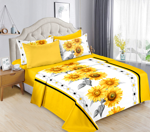 Hot Selling 6pcs Bedding Set Retail Floral Print Cotton Touch Fitted <strong>Sheet</strong> <strong>king</strong> <strong>Size</strong> Bed <strong>Sheet</strong> with Pillowcase 6 Pieces - Product Image 5
