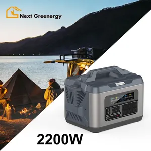 2200W biaya cadangan berkemah luar ruangan lifepo4 baterai sistem pasokan portable solar generator panel Set power station 2200w