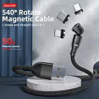 Kabel data magnetik 3 in 1, kabel data USB 3A berputar 540 derajat pengisian cepat harga pabrik untuk Tipe C UNTUK Iphone