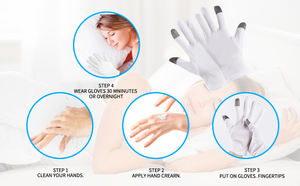 Venta al por mayor blanco lavable guantes de algodón estirables para niños manos secas eczema hidratante cosmético Skin Spa - Product Image 6