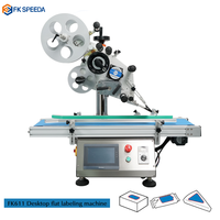 Machine d'étiquetage automatique de bureau FK-SPEEDA pour sacs plats, sacs à fermeture éclair, sacs en polyéthylène, étiqueteuse de bureau pour étiquettes plates