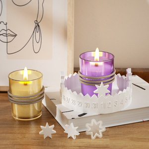 INTODIY Calendario Número Adviento Cuenta regresiva Bandeja Ornamento Molde de silicona Anillo Lucky Star Candle Stand Molde de yeso - Product Image 4