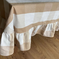 Vente en gros de nappe carrée en coton et lin avec pompon à carreaux couverture de table décorative pour table de cuisine technique tissée