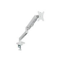 Soporte de Monitor AUKI con Resorte de Gas Blanco, Brazo para Monitor de 13-32 Pulgadas, Soporte de Escritorio para Computadora, Movimiento Completo Ajustable, Soporte VESA, Inclinación y Giro