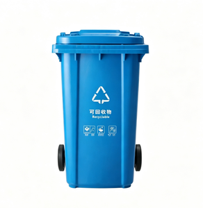 Poubelle en <span class=keywords><strong>plastique</strong></span> de <span class=keywords><strong>120</strong></span> L avec roues et couvercle, bac à déchets extérieur, poubelle à roulettes pour la collecte des déchets commerciaux - Product Image 4