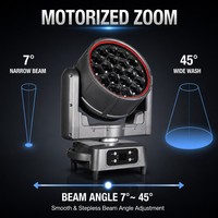Projecteur LED mobile étanche IP66 Bee Eye 19x40W RGBW 1000W avec zoom 7-45° DMX pour scène