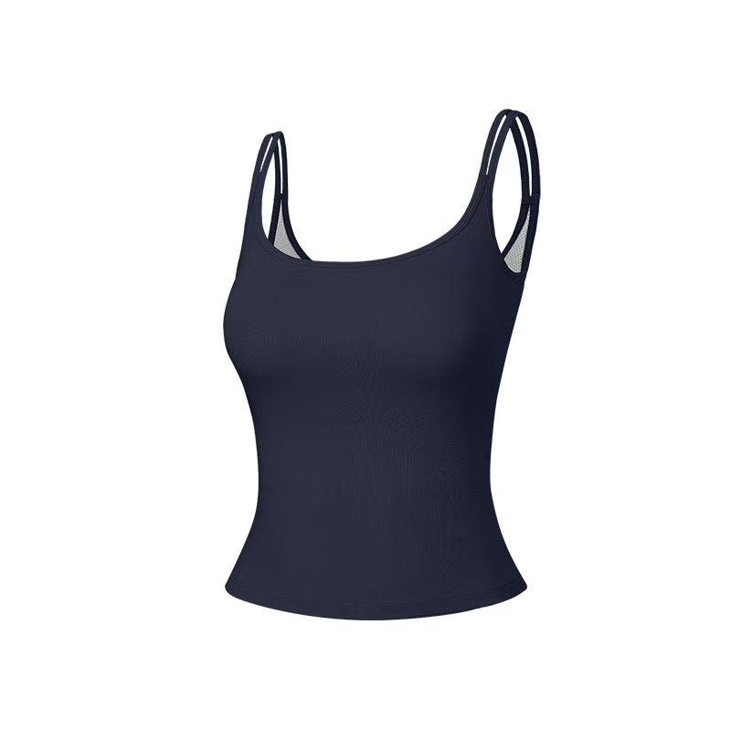 Stock Vintage Style Eco-Friendly Four-Way Stretch Quick Dry Breathable Spandex/Nylon Seamless Women's Sports Yoga Everyday Top