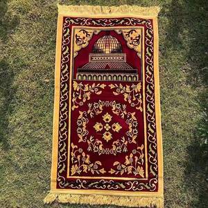 Alfombra de oración floral árabe musulmana tradicional, venta al por mayor de fábrica, felpa, jacquard grueso, cojín suave, poliéster islámico - Product Image 4