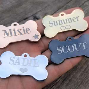 Liontin ukir Logo hadiah promosi iklan Tag anjing kosong baja tahan karat untuk Tag kerah nama ID hewan peliharaan - Product Image 5